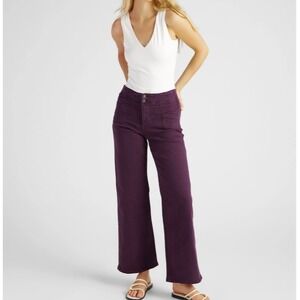 NEW Mica High Rise Wide Leg Purple Plum Jeans Stretch Boho Women's 32‎